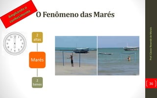 O Fenômeno das Marés
Prof.CássioResendedeMorais
36
Marés
2
altas
2
baixas
 