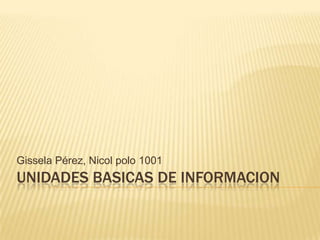 Gissela Pérez, Nicol polo 1001
UNIDADES BASICAS DE INFORMACION
 