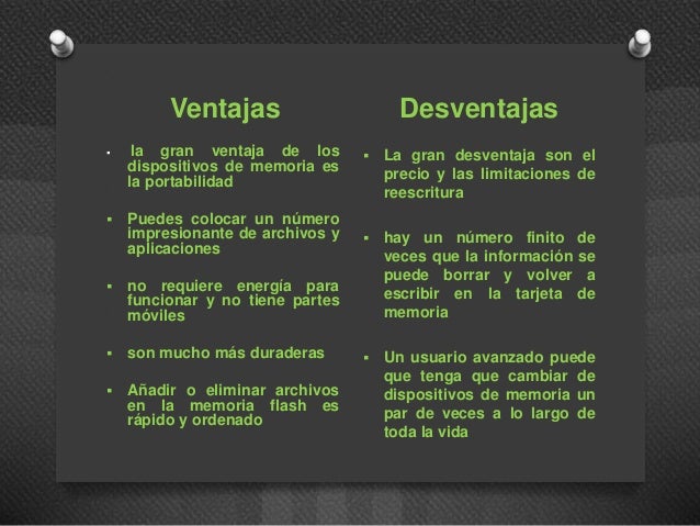 Resultado de imagen para ventajas y desventajas de los dispositivos de almacenamiento