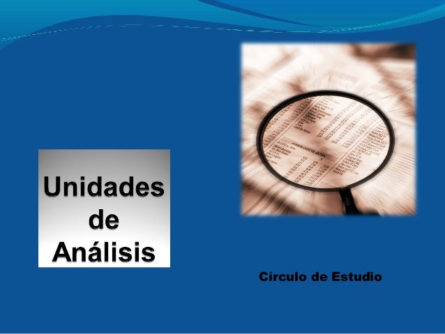 Unidad de análisis