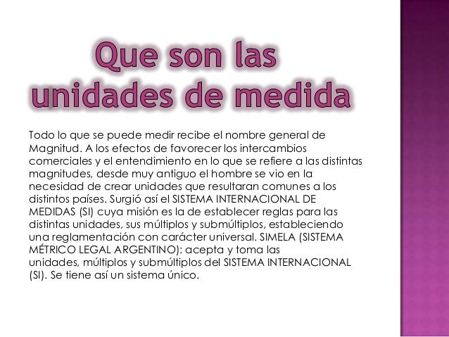 Unidades de medidas del trabajo