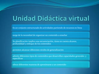 Unidad Didáctica virtual 