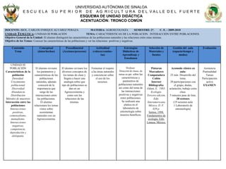 UNIVERSIDAD AUTÓNOMA DE SINALOAE S C U  E L A    S U  P E  R I  O R    D E    A G  R I C U L T  U R A   D E L  V A L L E  D E L   F U E R T EESQUEMA DE UNIDAD DIDÁCTICAACENTUACIÓN: TRONCO COMÚN
