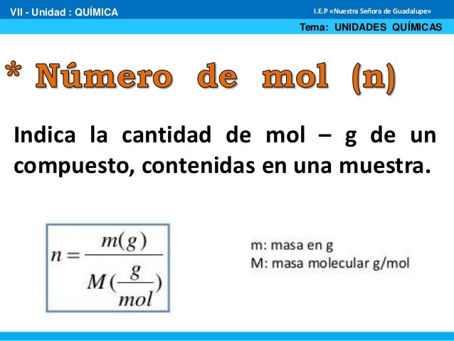 Unidades químicas masa molar