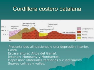 Montes vascosProlongan los Prepirineos.Materiales:  Roquedo calizo: formas suaves y moderada altitud.Roquedo Paleozoico prolongación del Pirineo axial en el extremo oriental.Las mayores elevaciones: Aralar y Peña Gorbea