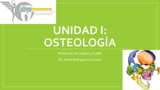 UNIDAD I:
OSTEOLOGÍA
Anatomía de Cabeza y Cuello
Dr. Israel Rodriguez Guzman
 