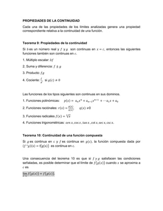 Unidad i limites y continuidad | PDF