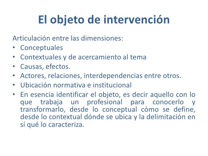 Objeto Trabajo Social