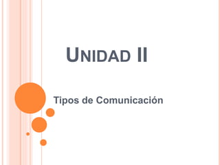 UNIDAD II
Tipos de Comunicación
 