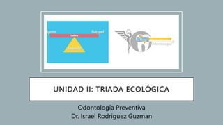 UNIDAD II: TRIADA ECOLÓGICA
Odontología Preventiva
Dr. Israel Rodriguez Guzman
 