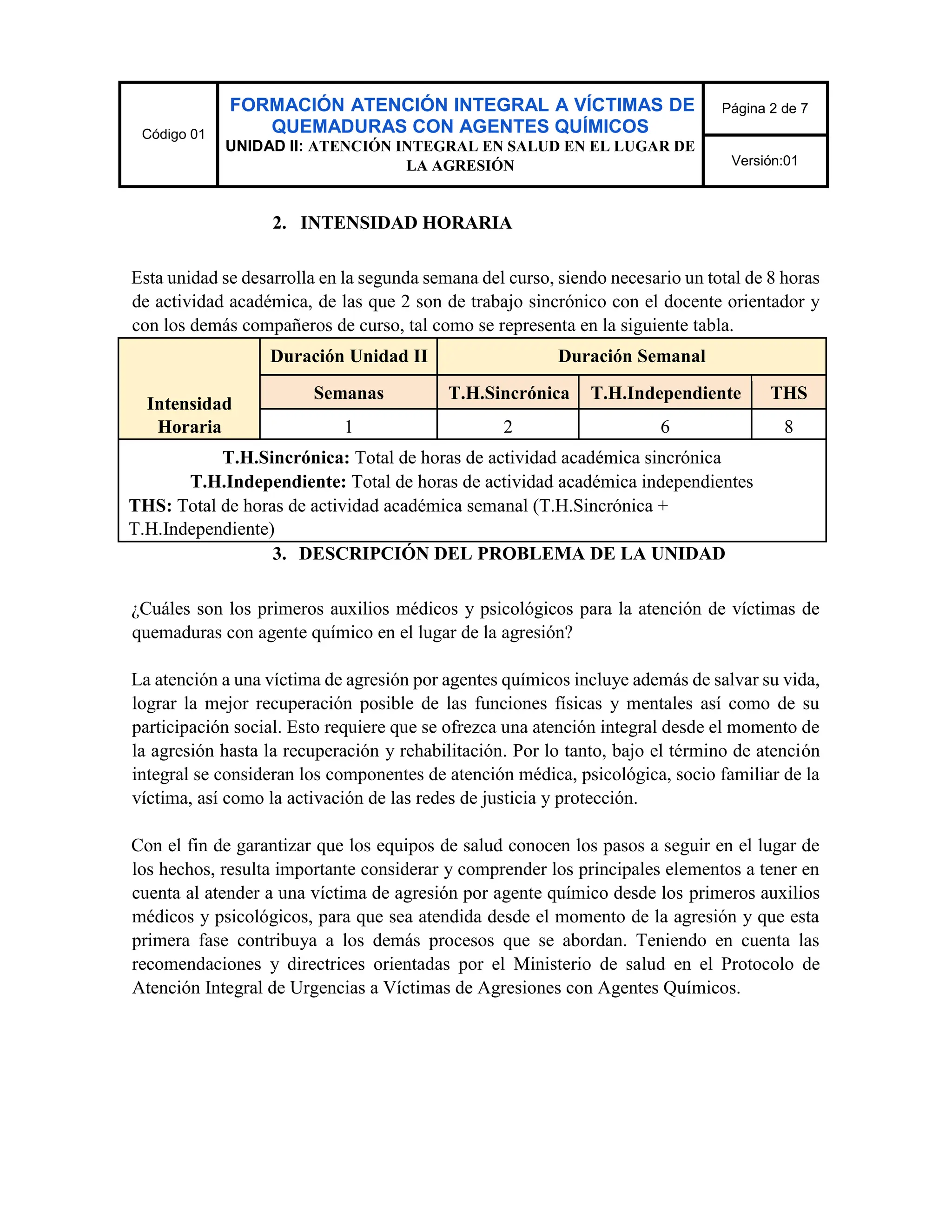 UNIDAD IIDOCUMENTOS PARA VICTIMAS DE VIOLENCIA CON AGENTES QUIMICOS | PDF