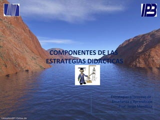 COMPONENTES DE LAS ESTRATEGIAS DIDACTICAS Estrategias p/proceso de  Enseñanza y Aprendizaje Prof. Jorge Mendoza 