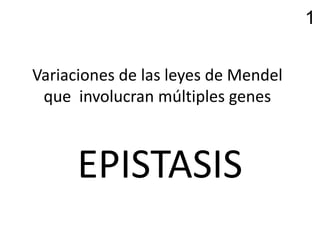 Variaciones de las leyes de Mendel
que involucran múltiples genes
EPISTASIS
1
 
