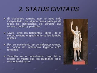 Unidad II Concepto de Personas en el Derecho Romano | PDF