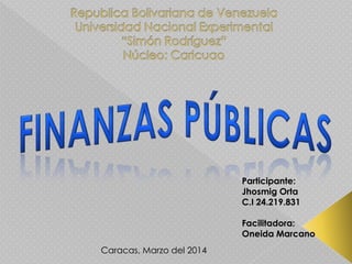 Participante:
Jhosmig Orta
C.I 24.219.831
Facilitadora:
Oneida Marcano
Caracas, Marzo del 2014
 