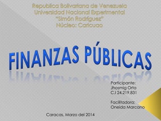 Participante:
Jhosmig Orta
C.I 24.219.831
Facilitadora:
Oneida Marcano
Caracas, Marzo del 2014
 