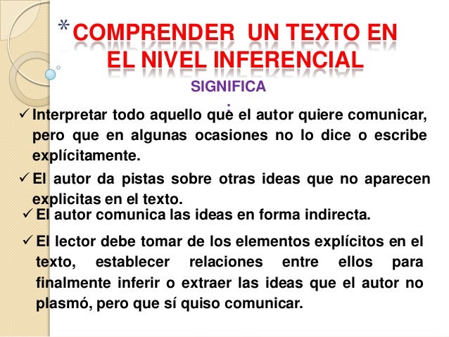 Unidad inferencial de la lectura.