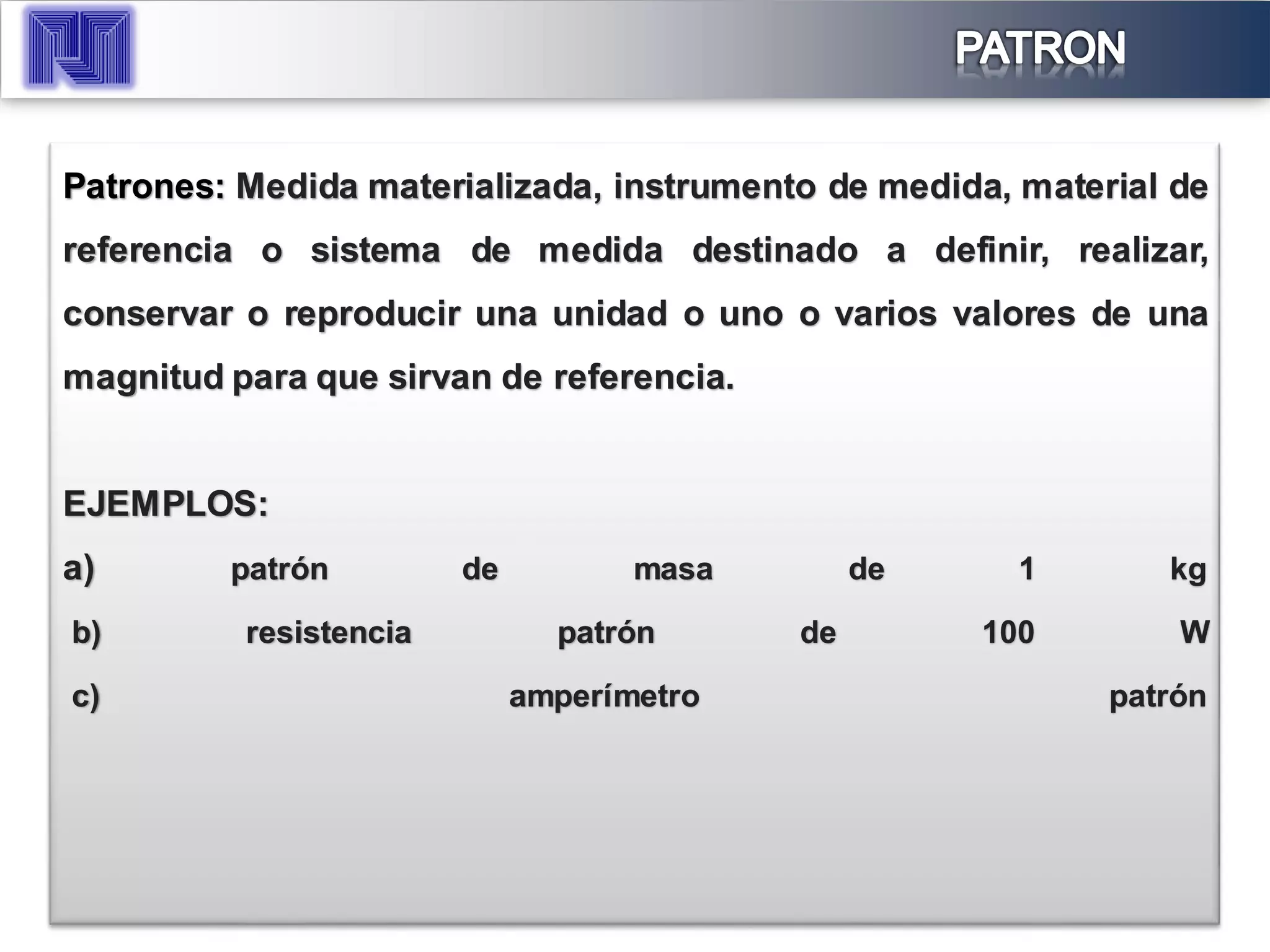 Patrones de Medicion - SANTIAGO MARIÑO | PPT
