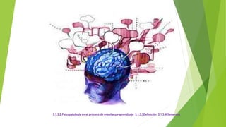 3.1.3.2 Psicopatología en el proceso de enseñanza-aprendizaje 3.1.3.3Definición 3.1.3.4Elementos
 