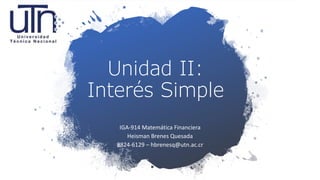 UNIDAD II Interés Simple.pdf