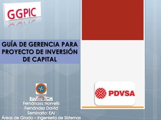 GUÍA DE GERENCIA PARA
PROYECTO DE INVERSIÓN
DE CAPITAL
 