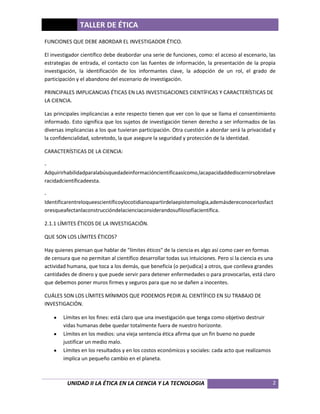 Unidad II la etica en la ciencia y la tecnologia