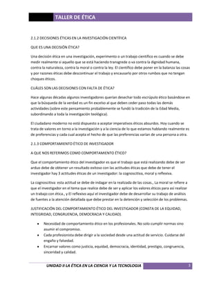 Unidad II la etica en la ciencia y la tecnologia