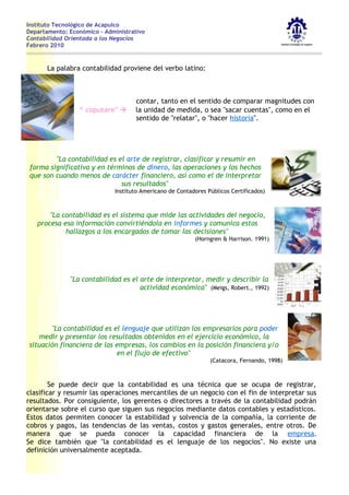 UNIDAD 1 LA IMPORTANCIA DE LA INFORMACIÓN FINANCIERA | DOC