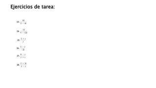 Ejercicios de tarea:
 
