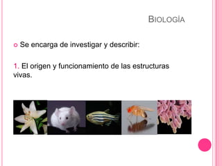Unidad i, pres 1. historia de la biología, origen de la vida y el ...