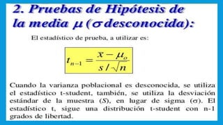 UNIDAD I PRUEBA DE HIPOTESIS ESTADISTICA PARA ADMINISTRADORES II.