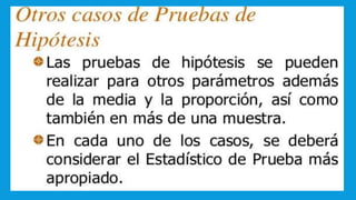 UNIDAD I PRUEBA DE HIPOTESIS ESTADISTICA PARA ADMINISTRADORES II.