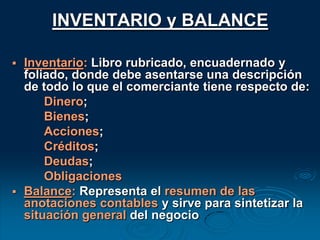 MATRÍCULA DE LOS COMERCIANTESINSCRIPCIÓN EN LA MATRÍCULA:1) Lugar: Registro Público de Comercio de la jurisdicción2) Plazo: 15 días desde que se comienza a ejercer el comercio (plazo usual/costumbre) 3) Datos petición:Nombre, estado y nacionalidad: Si es sociedad, nombre socios y 	firma social adoptadaDesignación de la calidad del negocio	Domicilio del establecimiento	Nombre del gerente4) Ventajas de la inscripción en la matrícula:Presunción iuris tantumde ser comercianteFe de sus libros (art. 63 CCom)Derecho de solicitar concordato (acuerdo entre deudor y acreedores 	que debe homologar un juez para impedir la quiebra)5) Efectos de la no inscripción:Si es sociedad: se la considera irregularSi es transferencia de establecim., no es oponible a 3º 