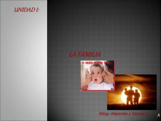 UNIDAD I:
Abog. Alejandra J. Gomez C
LA FAMILIA
 