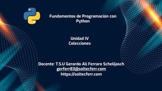 Colecciones en Python , listas , tuplas, diccionarios | PDF