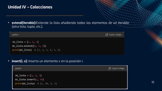 Colecciones en Python , listas , tuplas, diccionarios | PDF