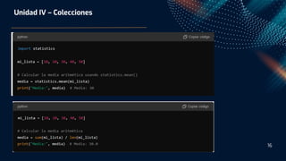 Colecciones en Python , listas , tuplas, diccionarios | PDF