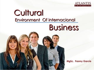 Cultural Business Environment MgSc.  Franny García Of internacional  