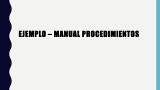 EJEMPLO – MANUAL PROCEDIMIENTOS
 