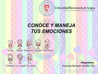 Integrantes:
Eumarys Bernaez 18.895.132
CONOCE Y MANEJA
TUS EMOCIONES
 