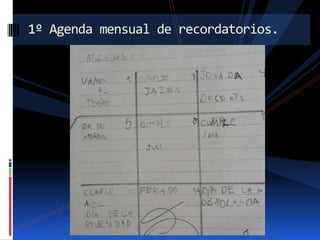 1º Agenda mensual de recordatorios.

 