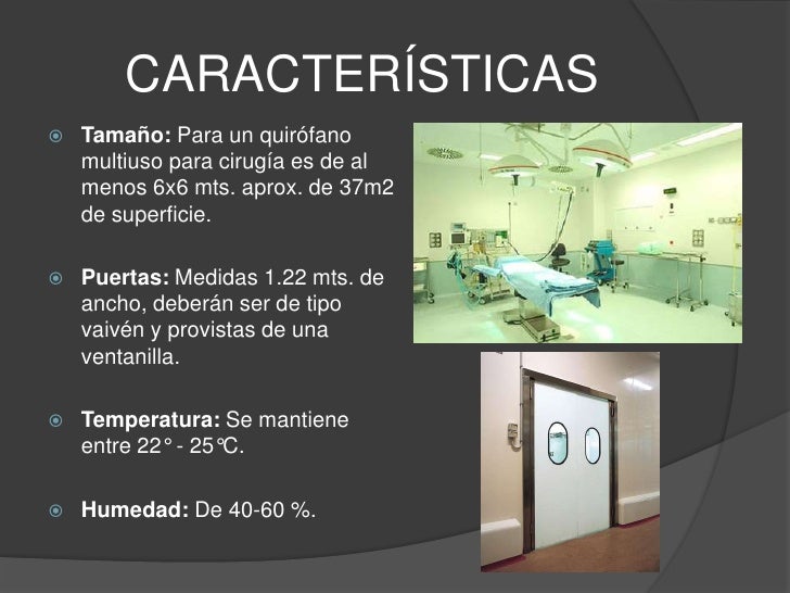 Unidad quirúrgica y mobiliario de una sala quirúrgica