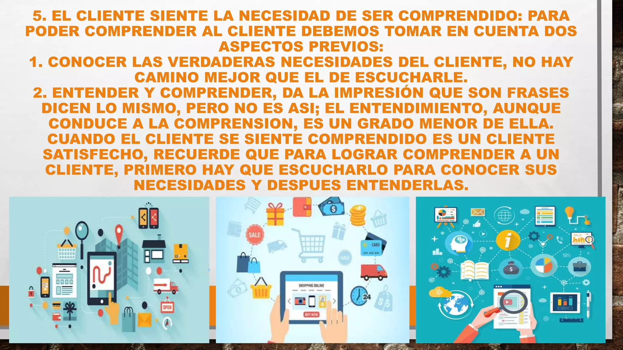 UNIDAD VI COMPRENSION DE LAS NECESIDADES DE LOS CLIENTES Y SU ...