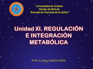 Universidad de Oriente
      Núcleo de Bolívar
Escuela de Ciencias de la Salud




Prof. Zulay Castillo Pérez
 
