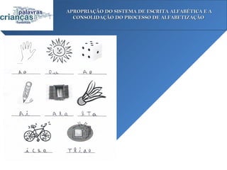 APROPRIAÇÃO DO SISTEMA DE ESCRITA ALFABÉTICA E A
  CONSOLIDAÇÃO DO PROCESSO DE ALFABETIZAÇÃO
 
