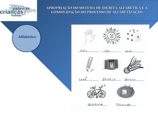 APROPRIAÇÃO DO SISTEMA DE ESCRITA ALFABÉTICA E A
               CONSOLIDAÇÃO DO PROCESSO DE ALFABETIZAÇÃO




Alfabético
 