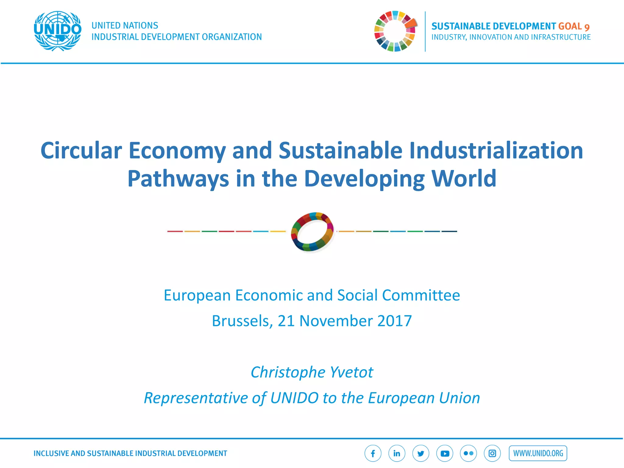 UNIDO: Circular Economy and Sustainable Industrialization Pathways in ...