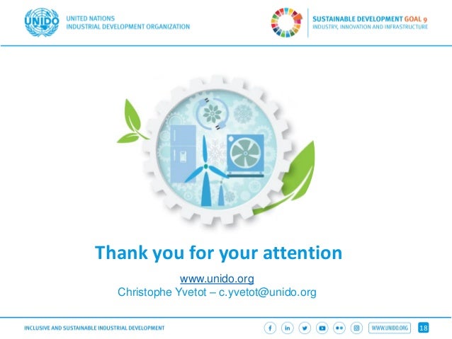 18
Thank you for your attention
www.unido.org
Christophe Yvetot – c.yvetot@unido.org
 