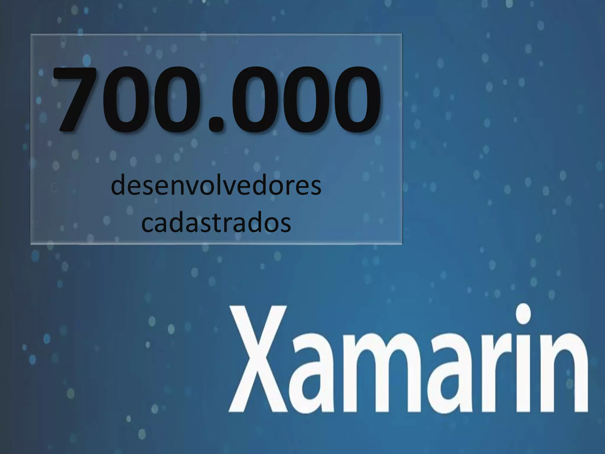 700.000 
desenvolvedores 
cadastrados 
 
