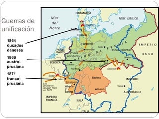 Guerras de unificación 1864 ducados daneses 1866 austro-prusiana 1871 franco-prusiana 